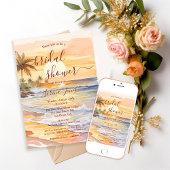 Invitation Watercolor Ocean Seaside Beach Bridal Shower