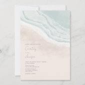 Invitation Watercolor Ocean Waves Beach Wedding (Devant)