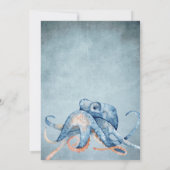Invitation Watercolor Octopus Sea Life Beach Mariage (Dos)