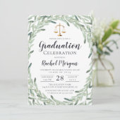Invitation Watercolor Olive Branch Law School Graduation (Debout devant)