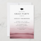 Invitation Watercolor Ombre Red Modern Graduation Party (Devant)