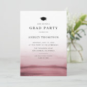 Invitation Watercolor Ombre Red Modern Graduation Party (Debout devant)