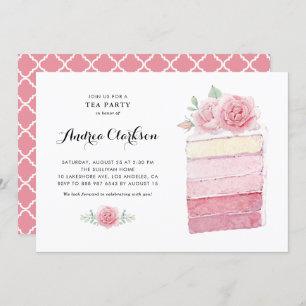 Invitation Watercolor Ombre rose pâtisserie