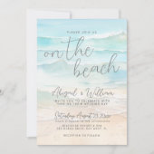 Invitation Watercolor On The Beach Wedding All In One (Devant)