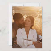 Invitation Watercolor Orange Beach Sunset Mariage photo (Dos)