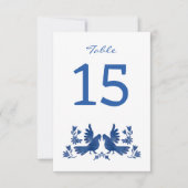 INVITATION WATERCOLOR OTOMI BIRDS NAVY (Devant)