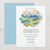 Invitation Watercolor Outdoor Mountain Destination Mariage (Devant / Derrière)