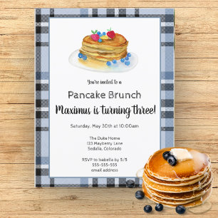 Invitation Watercolor Pancake Brunch fête d'anniversaire