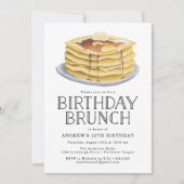 Invitation Watercolor Pancake Brunch fête d'anniversaire (Devant)