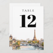 Invitation Watercolor Paris France Tableau (Devant / Derrière)