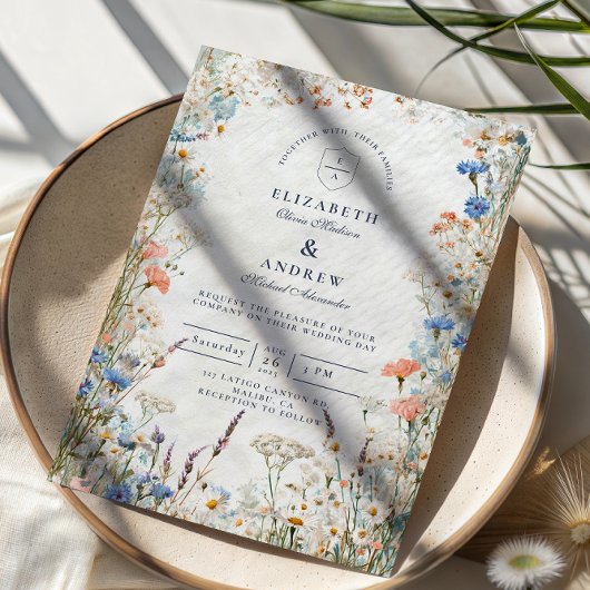 Invitation Watercolor Pastel Garden Wedding