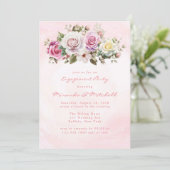 Invitation Watercolor Pastel Roses (Debout devant)