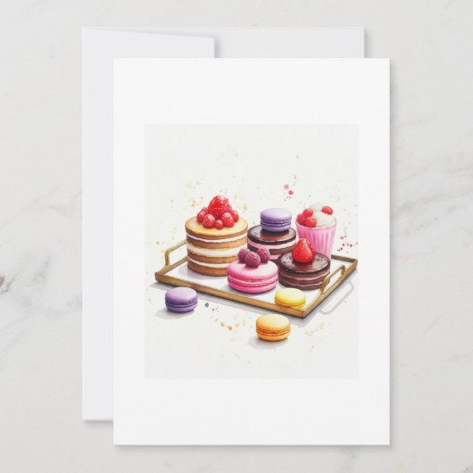 Invitation watercolor pastrys (Devant)