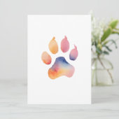 Invitation Watercolor Paw Print Background (Debout devant)