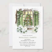 Invitation Watercolor Pays Maison de vacances Noël (Devant)