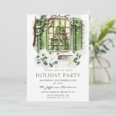 Invitation Watercolor Pays Maison de vacances Noël (Debout devant)