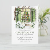 Invitation Watercolor Pays Maison de vacances Noël (Debout devant)