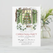 Invitation Watercolor Pays Maison de vacances Noël (Debout devant)