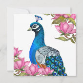 Invitation Watercolor peacock (Devant)