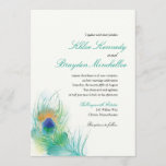 Invitation Watercolor Peacock Feather Wedding<br><div class="desc">Un mariage à thème populaire est la plume de paon. Belle aquarelle lumineuse de deux plumes de paon. Si vous voulez quelque chose de changé à ce design s'il vous plaît n'hésitez pas à m'envoyer un courriel à paula@labellarue.com Si vous avez besoin d'autres cartes comme rsvp, menu, réception etc et...</div>