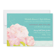 Watercolor Peony Lagoon Mariage vert