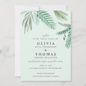 Invitation Watercolor Petit Palm Destination Mariage (Devant)