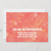 Invitation Watercolor Photo Fire Truck fête d'anniversaire (Dos)