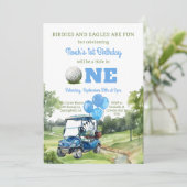 Invitation Watercolor Photo Trou en un Golf 1er Anniversaire (Debout devant)