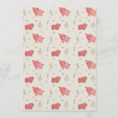 Invitation Watercolor Pigs And Flowers Seamless Pattern (Devant)