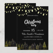 Invitation Watercolor Pine Forest Christmas (Devant / Derrière)