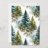 Invitation Watercolor Pine Forest Elégante Fête des mariées (Dos)