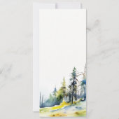 Invitation Watercolor Pine Forest Paysage Menu Mariage (Dos)