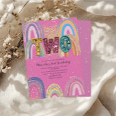 Invitation Watercolor pink and gold stars BirthdaInvitation