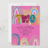 Invitation Watercolor pink and gold stars BirthdaInvitation (Devant)