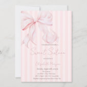 Invitation  Watercolor Pink Bow Pink Stripes Sweet 16 (Devant)