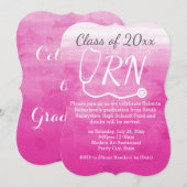 Invitation Watercolor Pink Nurse Nurse Parti de graduation (Devant / Derrière)