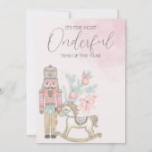 Invitation watercolor Pink Nutcracker 1er anniversaire Noël (Dos)