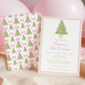 Invitation Watercolor Pink Nutcracker Tree