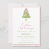 Invitation Watercolor Pink Nutcracker Tree (Devant)