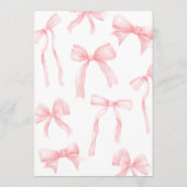 Invitation Watercolor Pink Ribbon Bow Baby Shower (Dos)