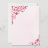 Invitation Watercolor Pink Sakura Flowers, Cute Bridal Shower (Dos)