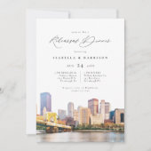 Invitation Watercolor Pittsburgh Skyline Mariage Répétition e (Devant)