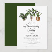 Invitation Watercolor Plante Fête de réchauffement ménager (Devant / Derrière)