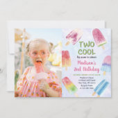 Invitation Watercolor Popsicle Party Deux Cool 2e anniversair (Devant)
