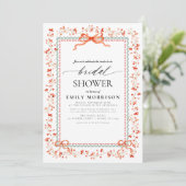 Invitation Watercolor Preppy Bow Christmas Bridal Shower (Debout devant)