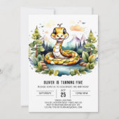 Invitation Watercolor Python fête anniversaire (Devant)