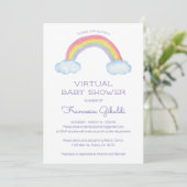 Invitation Watercolor Rainbow Online Baby shower virtuel (Debout devant)
