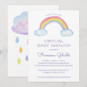 Invitation Watercolor Rainbow Online Baby shower virtuel (Devant / Derrière)