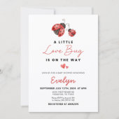 Invitation Watercolor Red Ladybug Baby Shower (Devant)