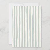 Invitation Watercolor Red Wine Glass Green Striped  (Dos)